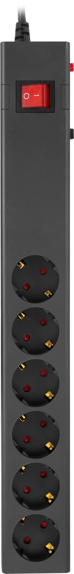 Сетевой фильтр Buro 600SE-16-1.8-B 1.8м (6 розеток) черный (коробка)