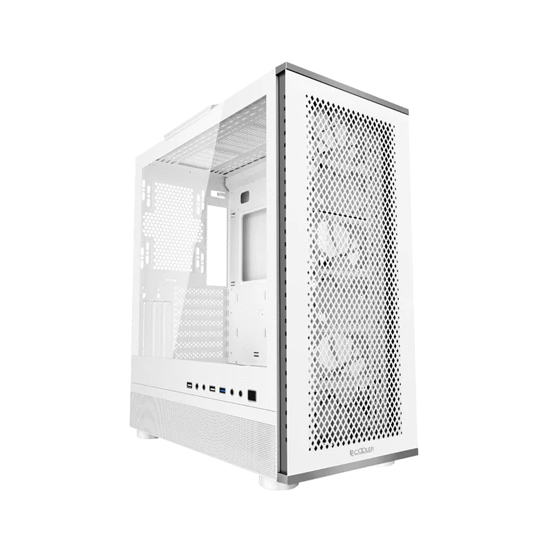 Корпус без блока питания/ Case PCCooler ME200 MESH WH, Midi-Tower, TG, Mesh, 3x120mm ARGB, 1xUSB-A 3.0 + 2xUSB-A 2.0, E-ATX, ATX, mATX, mITX White