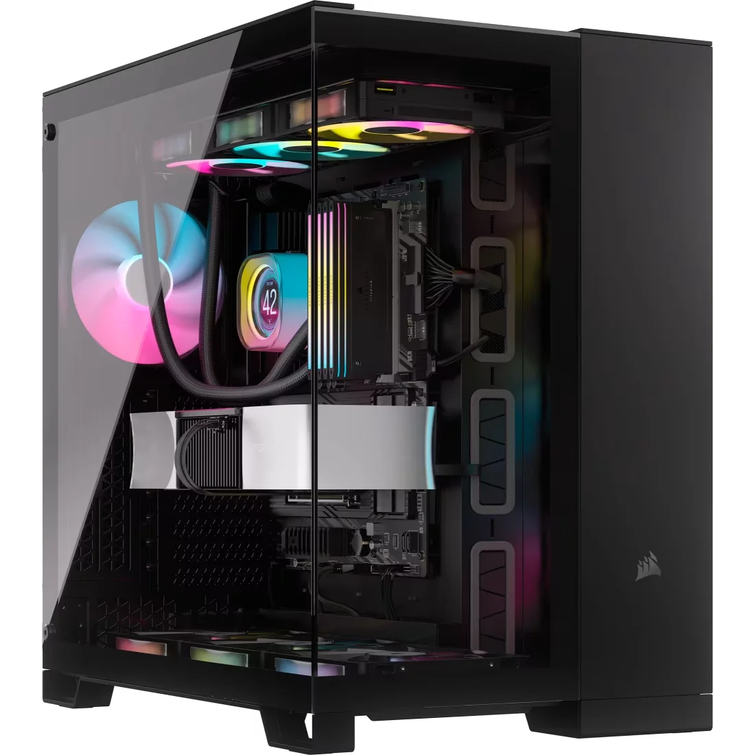 Корпус без блока питания/ Case Corsair 6500X, Midi-Tower, TG, no fan, 4xUSB-A 3.2, 1xUSB 3.2 Type-C, E-ATX, ATX, mATX, mITX Black (CC-9011257-WW)
