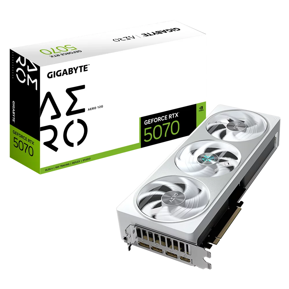 Видеокарта Gigabyte RTX5070 AERO 12GB GDDR7 192bit 3xDP HDMI 3FAN RTL (GV-N5070AERO-12GD)
