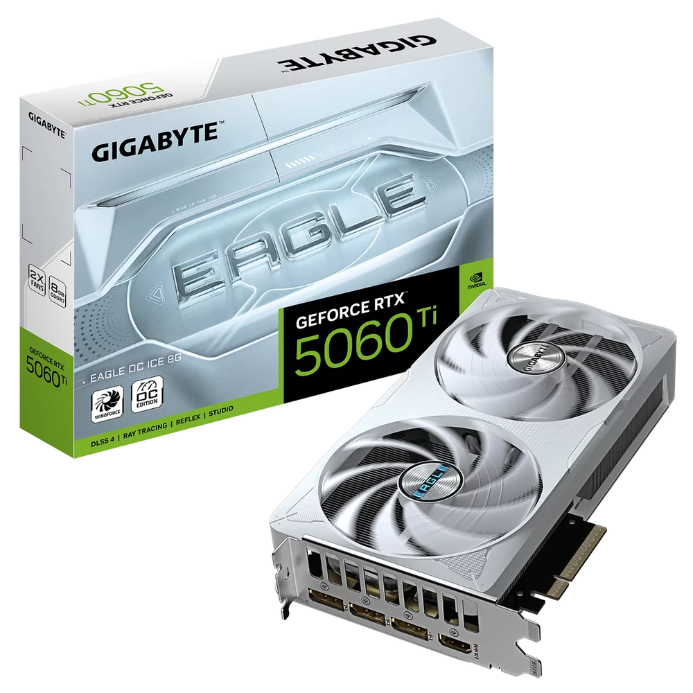 Видеокарта Gigabyte RTX5060Ti EAGLE OC ICE 8GB GDDR7 128bit 3xDP HDMI 2FAN RTL (GV-N506TEAGLEOC ICE-8GD)