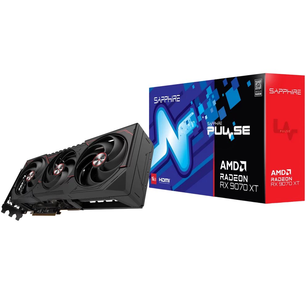 Видеокарта Sapphire RX9070XT PULSE 16GB GDDR6 256bit 2xDP 2xHDMI 3FAN RTL (11348-03-20G)