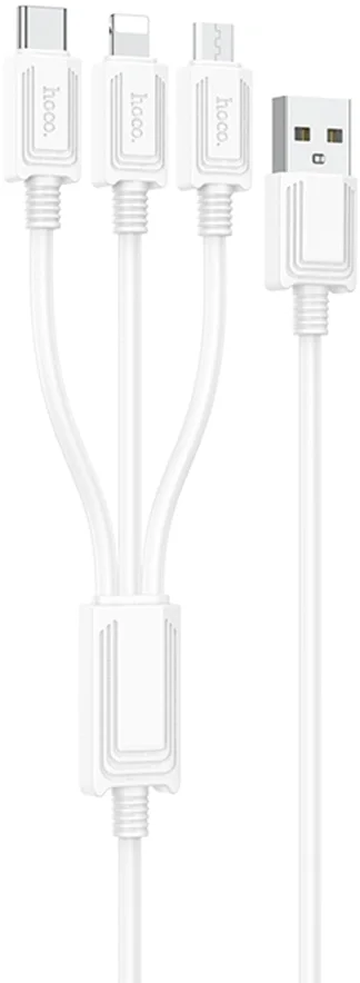 Кабель Hoco X74 3-in-1 charging cable(iP+Micro+Type-C) 67370 USB (m)-Lightning (m)/USB Type-C (m)/micro USB (m) 1м черный