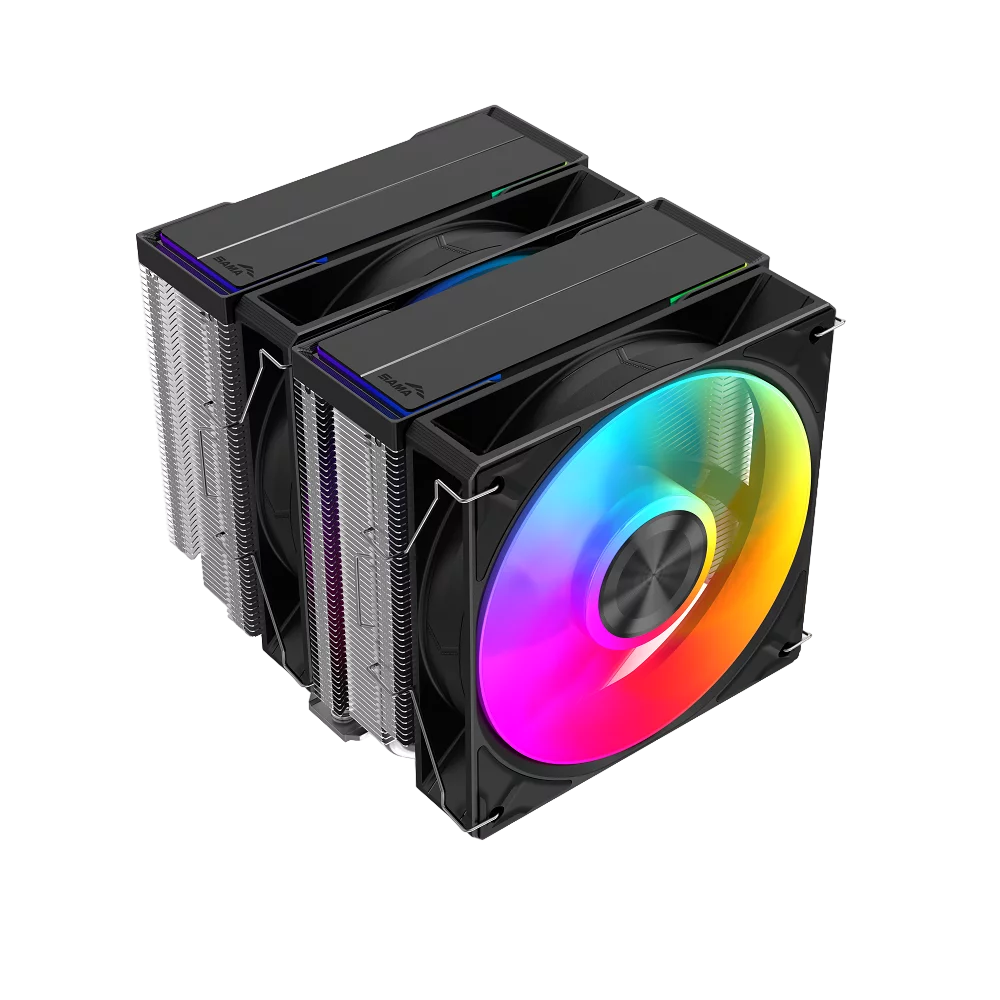 Кулер для процессора/ CPU Cooler SAMA A60L (265W, 4-pin PWM, 156.5mm, 6x6mm, ARGB, 2x120mm, 78CFM, 29dBA, 2200RPM, S: 1851/1700/1200/115X, AM5/AM4, silver) (A60-XXWAYXOX-G)