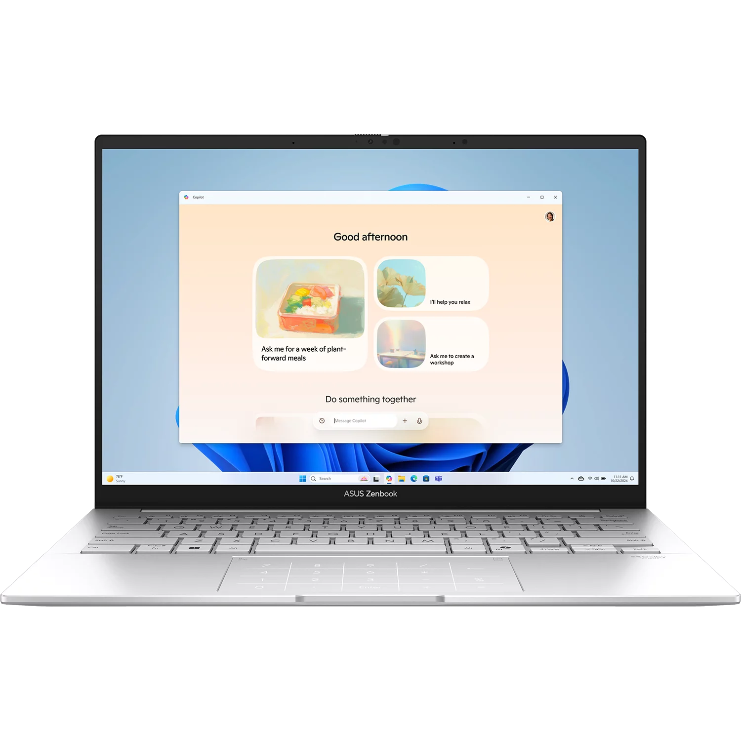 Ноутбук/ ASUS UX3405CA-QL573 14"(1920x1200 OLED 16:10)/Intel Core Ultra 5 225H(3.3Ghz)/16384Mb/1024SSDGb/noDVD/Int:Intel Arc graphics/Cam/BT/WiFi/75WHr/war 1y/1.28kg/Foggy Silver/DOS + алюм корп; +чехол; NumberPad (90NB14W4-M00UF0)