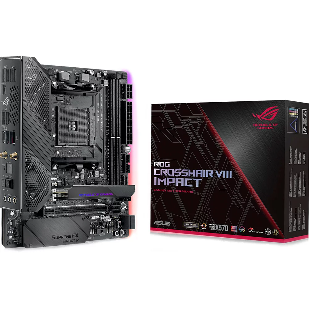 ROG CROSSHAIR VIII IMPACT X570 AM4 mini-DTX 2xDDR4 PCIEx16 2xM.2 GLAN WIFI RTL {6} (90MB11Q0-M0EAY0)