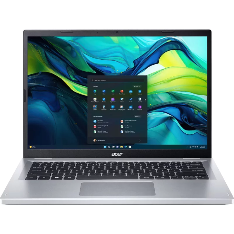 Ноутбук/ ACER Aspire AG14-21P-R4XC 14"(1920x1200 (матовый) IPS)/ AMD Ryzen 3 7320U(2.4Ghz)/ 8192Mb/ 256PCISSDGb/ noDVD/ Int:UMA/ Cam/ BT/ WiFi/ 50WHr/ war 1y/ 1.5kg/ Silver/ NoOS (NX.KXDCD.008)