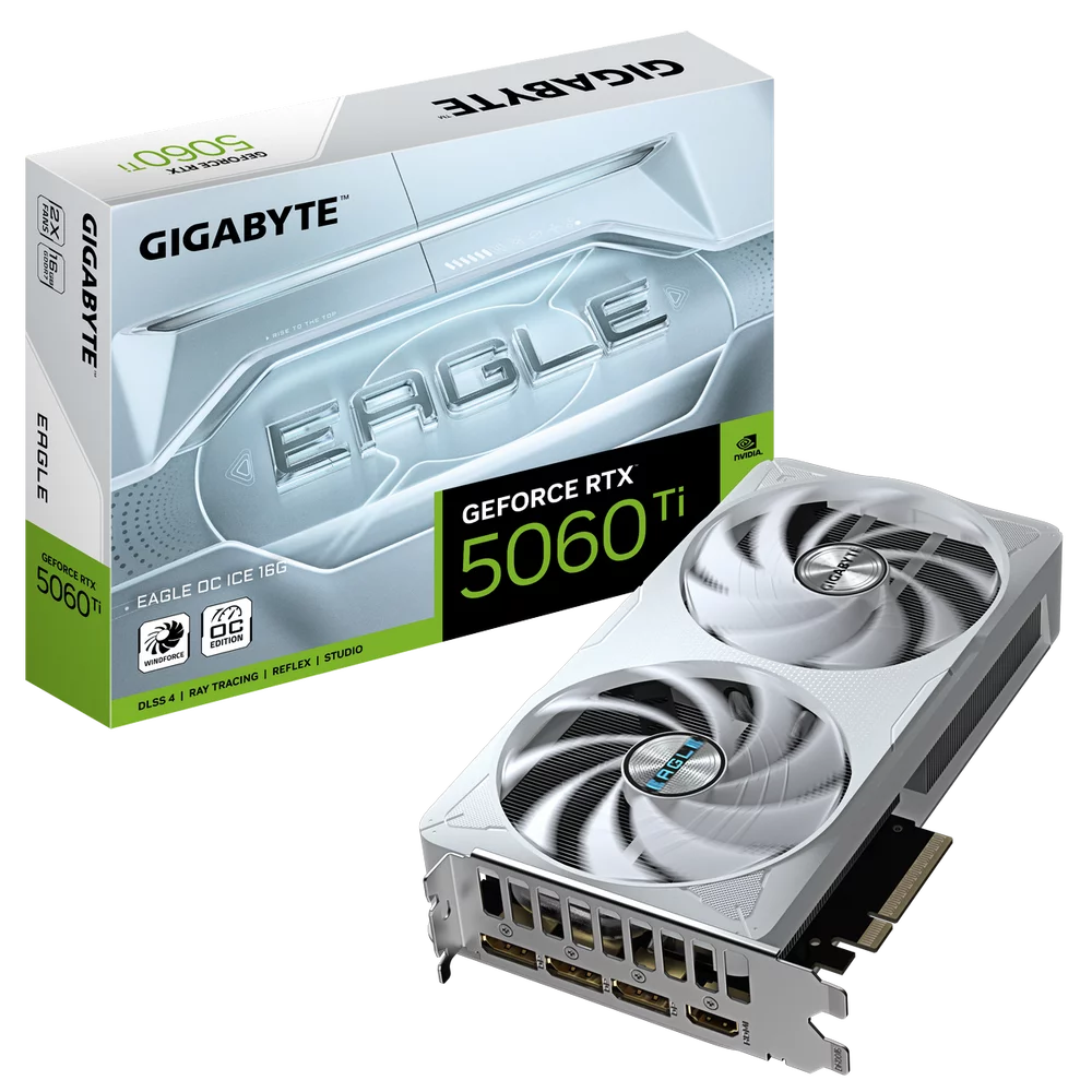 Видеокарта Gigabyte Bad Pack RTX5060Ti EAGLE OC ICE 16GB GDDR7 128bit 3xDP HDMI 3FAN RTL bp (GV-N506TEAGLEOC ICE-16GD||BP)