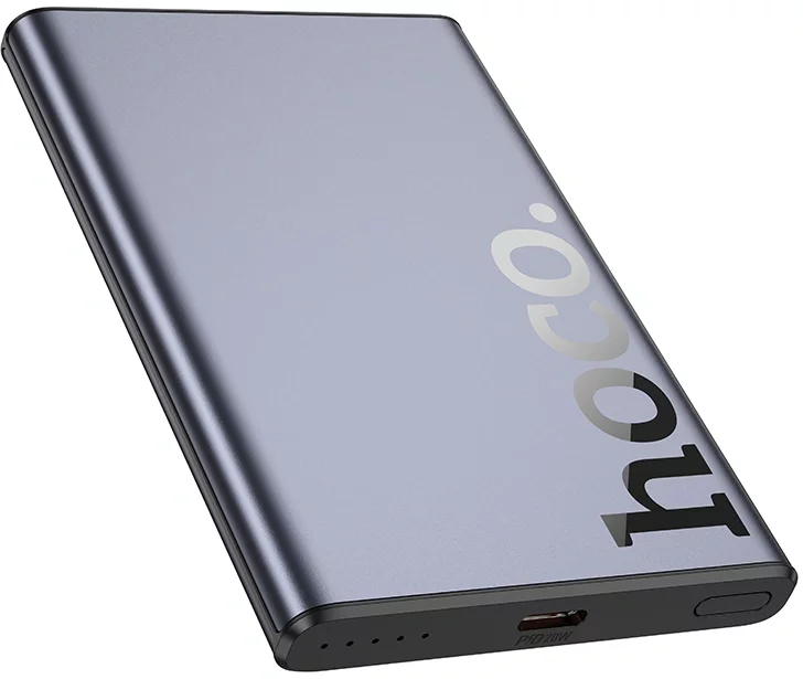 Мобильный аккумулятор Hoco Q32 Bird 5000mAh 15W 3A USB-C беспров.зар. серый (34076)