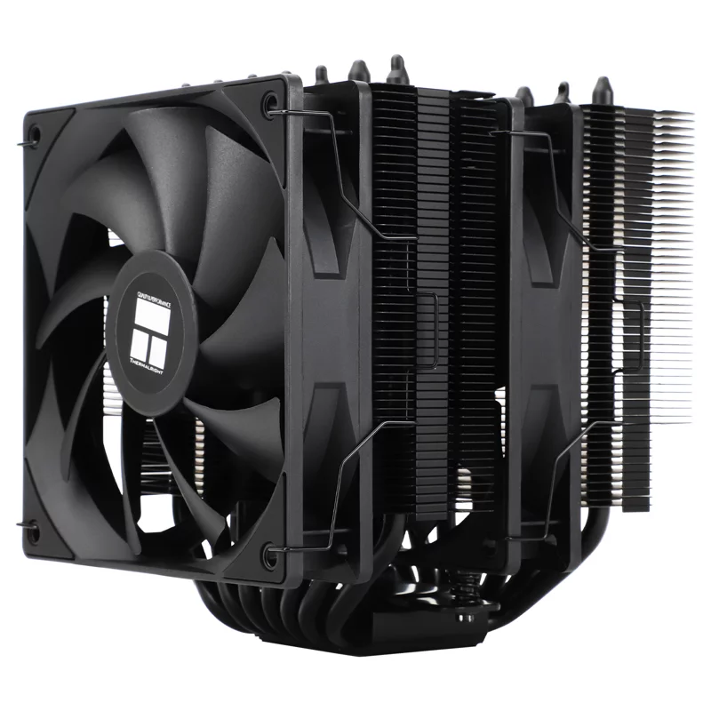 Кулер для процессора/ Thermalright Phantom Spirit 120 SE Black (4-pin PWM, 154mm, Ni/Cu, 7x6mm, 2x120mm, 66.17CFM, 25.6dBA, 1500RPM, S: 1200, 1700, 1851, 115X, AM4, AM5, silver, black) (PS120-SE-BL)