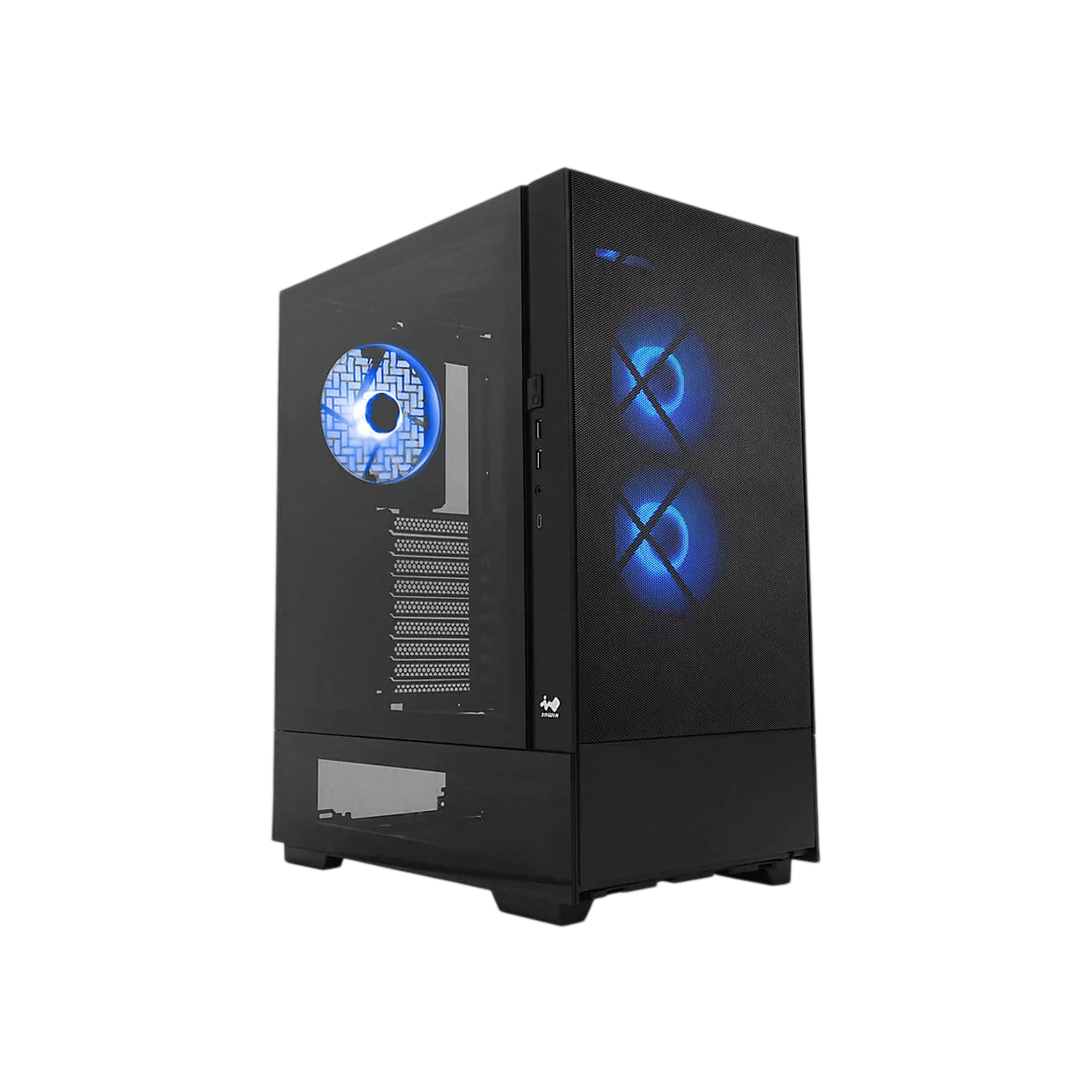 Корпус без блока питания/ Case InWin Modfree Base, Full-Tower, TG, 3x140mm ARGB, 2xUSB-A 3.0 + 1xUSB-C 3.2, E-ATX, ATX, mATX, mITX Black (IW-CS-MFBASE-BLK)