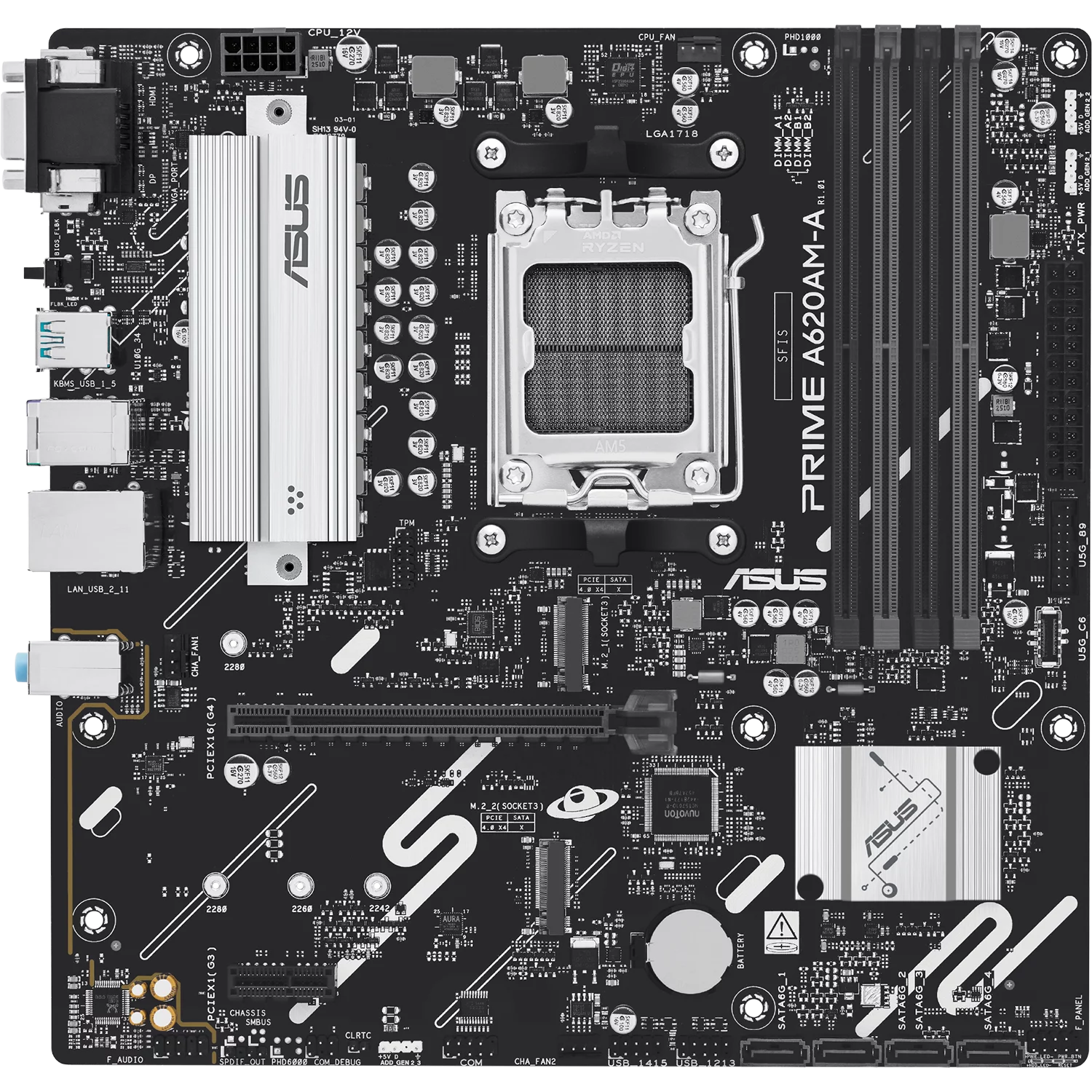 Материнская плата/ PRIME A620AM-A-CSM (90MB1MY0-M0EAYC)