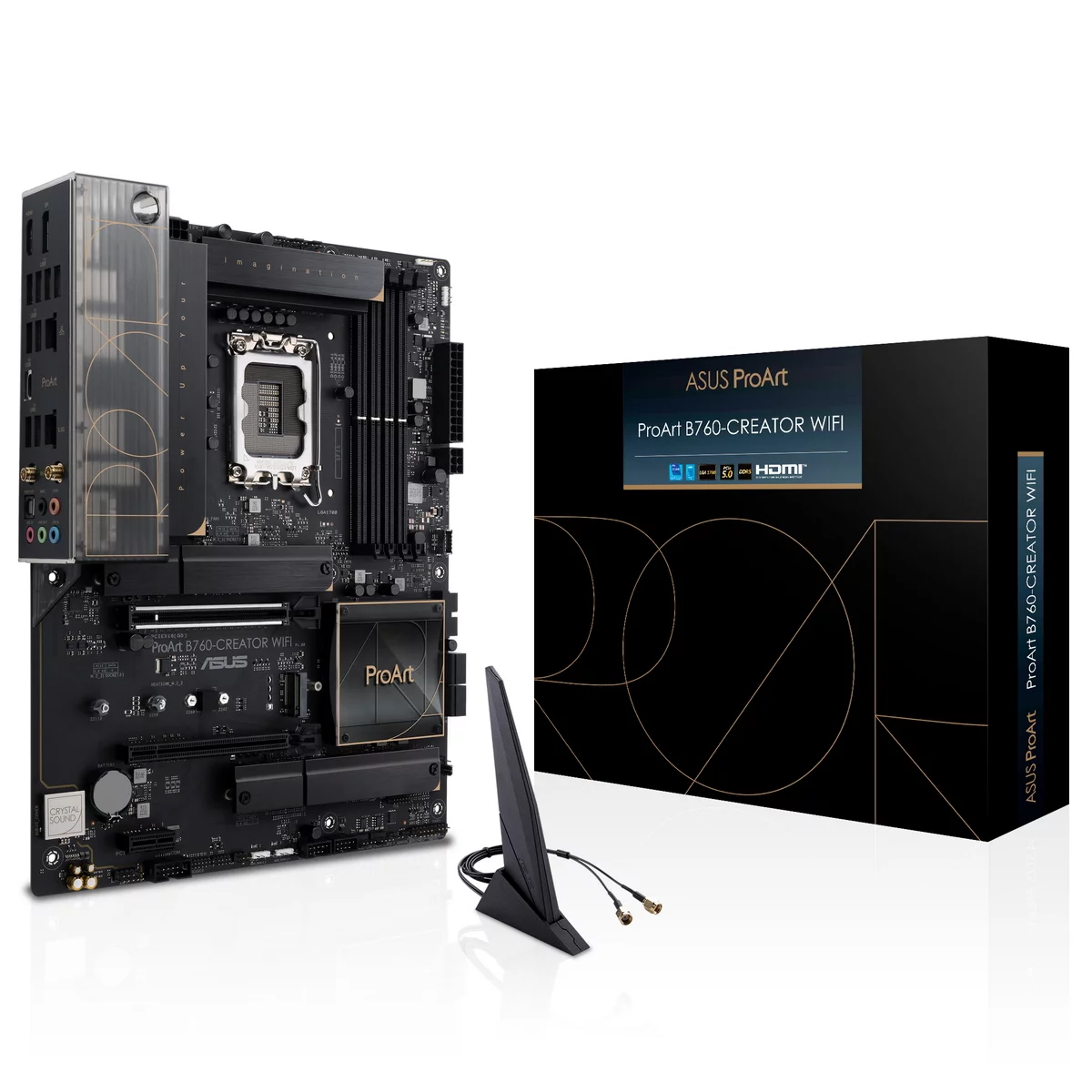 Материнская плата ASUS PROART B760-CREATOR WIFI, LGA1700, B760, 4*DDR5, HDMI+DP, 4xSATA3 + RAID, 3xM2, Audio, Gb LAN, USB 3.2, USB 2.0, ATX (90MB1FY0-M0EAY0)