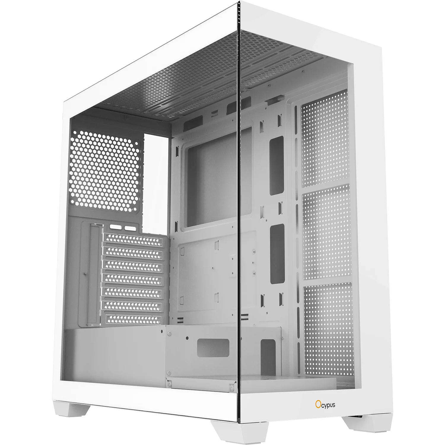 Корпус Компьютер без блока питания/ Case Ocypus Gamma C72 WH, Midi-Tower, TG, no fans, 2xUSB-A 2.0 + 1xUSB-A 3.0, ATX, mATX, mITX White (GAMMA-C72-WHD000XX-GL)