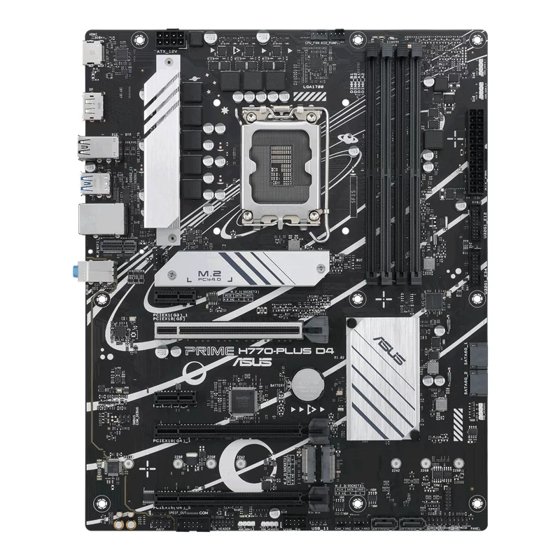Материнская плата ASUS PRIME H770-PLUS D4, LGA1700, H770, 4*DDR4, HDMI+DP, 4xSATA3 + RAID, M2, Audio, Gb LAN, USB 3.2, USB 2.0, ATX (90MB1CU0-M0EAY0)