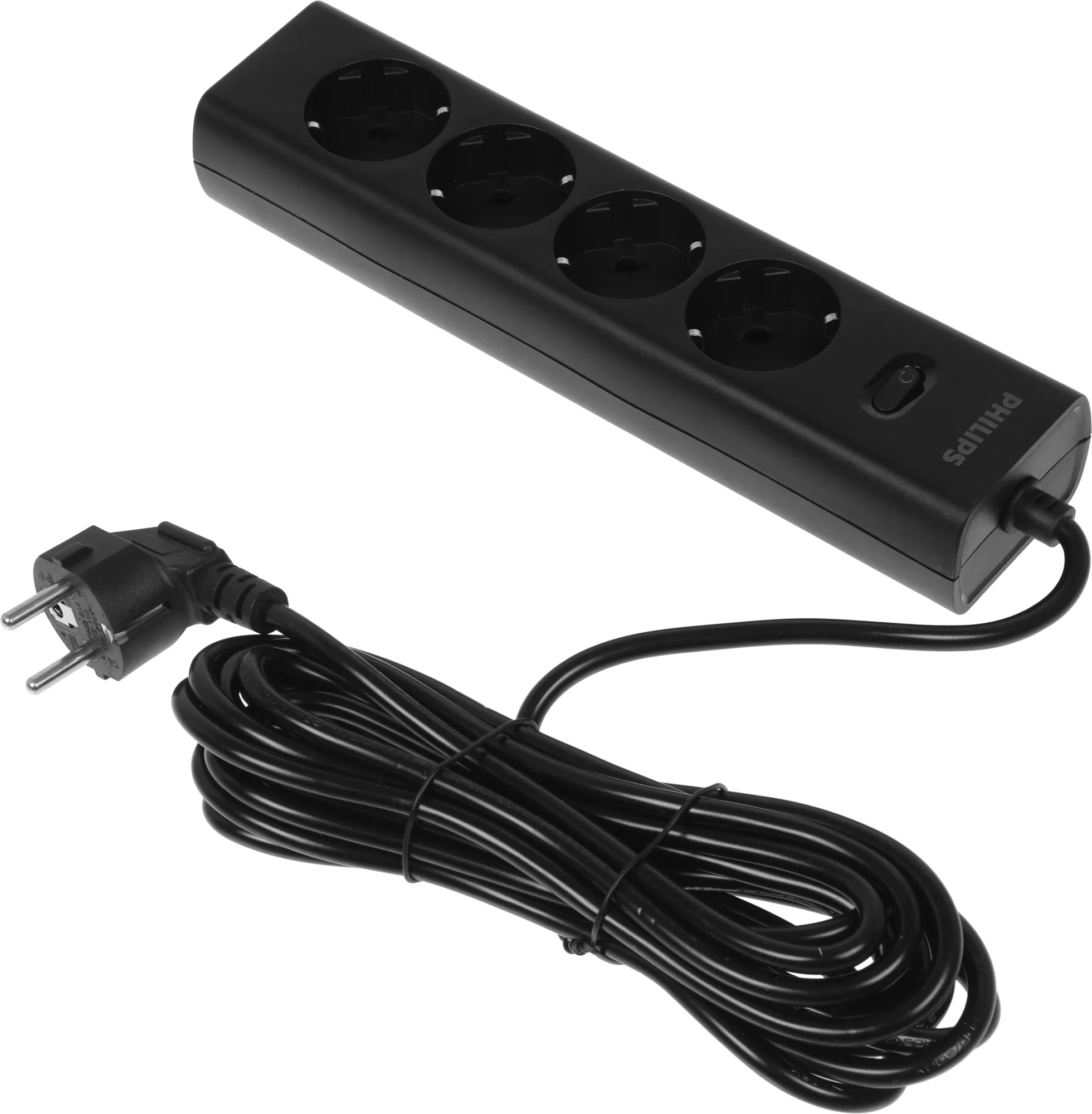 Сетевой фильтр Philips CHP2145BC/ 51 5м (4 розетки) черный (коробка) (CHP2145BC/51)