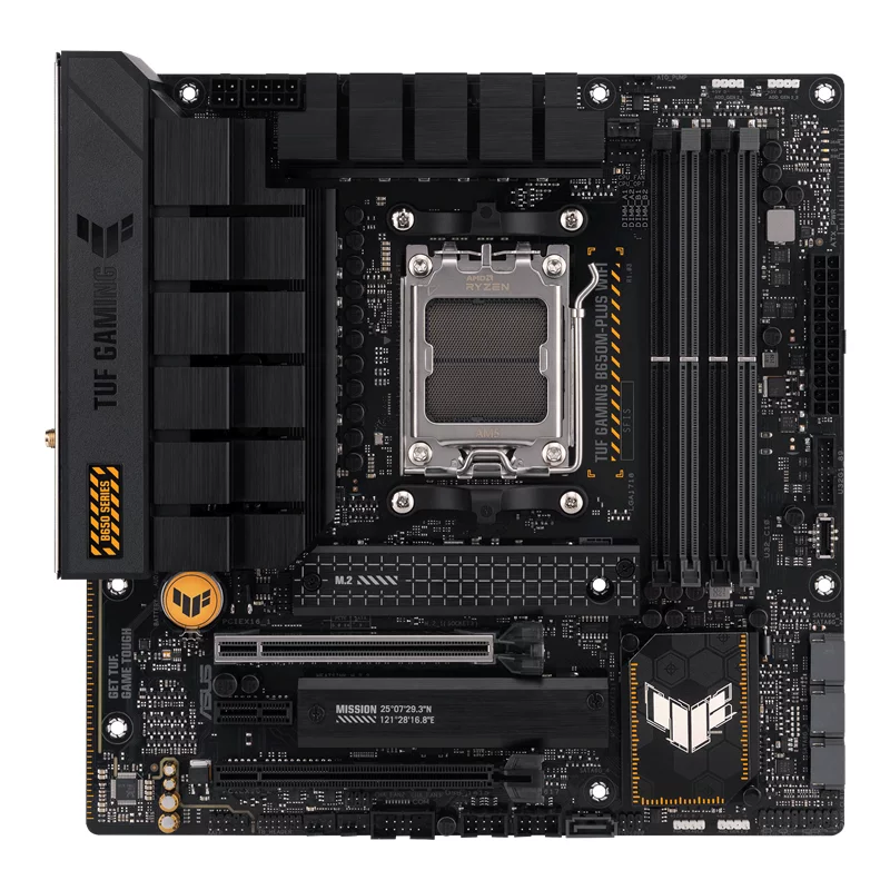 Материнская плата ASUS TUF GAMING B650M-PLUS WIFI, Socket AM5, B650, 4*DDR5, HDMI+DP, 4xSATA3 + RAID, M2, Audio, Gb LAN, USB 3.2, USB 2.0, mATX (90MB1BF0-M0EAY0)