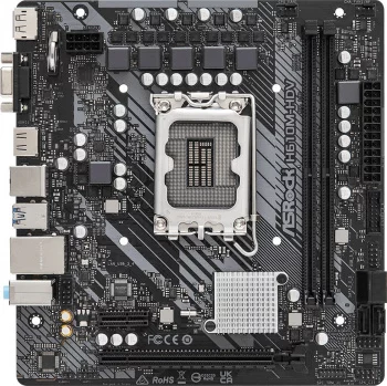 Материнская плата ASROCK H610M-HDV, LGA1700, H610, 2*DDR4, 4*SATA, 2*USB 3.2, 4*USB 2.0, 1*PCIx16, 1*PCIx1, D-Sub+HDMI+DP, mATX