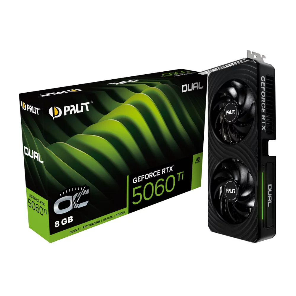 Видеокарта PCIE16 RTX5060TI 8GB PA-RTX5060Ti DUAL OC 8GB PALIT (NE7506TT19P1-GB2062D)