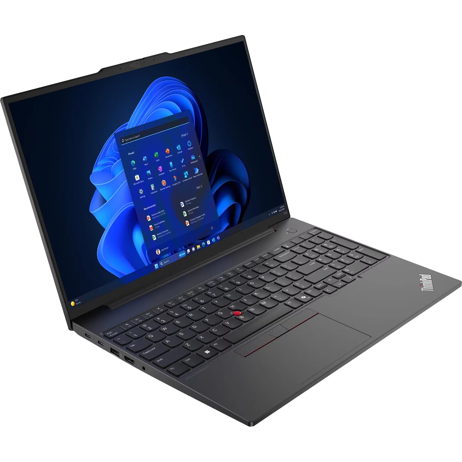 Ноутбук Lenovo ThinkPad E16 G2 16" (1920x1200) IPS, Ryzen 5 7535HS, 16GB DDR5,512GB SSD, AMD Radeon, FHD Cam, RTL8852BE,FPR,3 Cell 47Whr, BKLT KB ENG, No OS, 1Y ( EN_kbd , 3pin cable) (21M5S0J500)