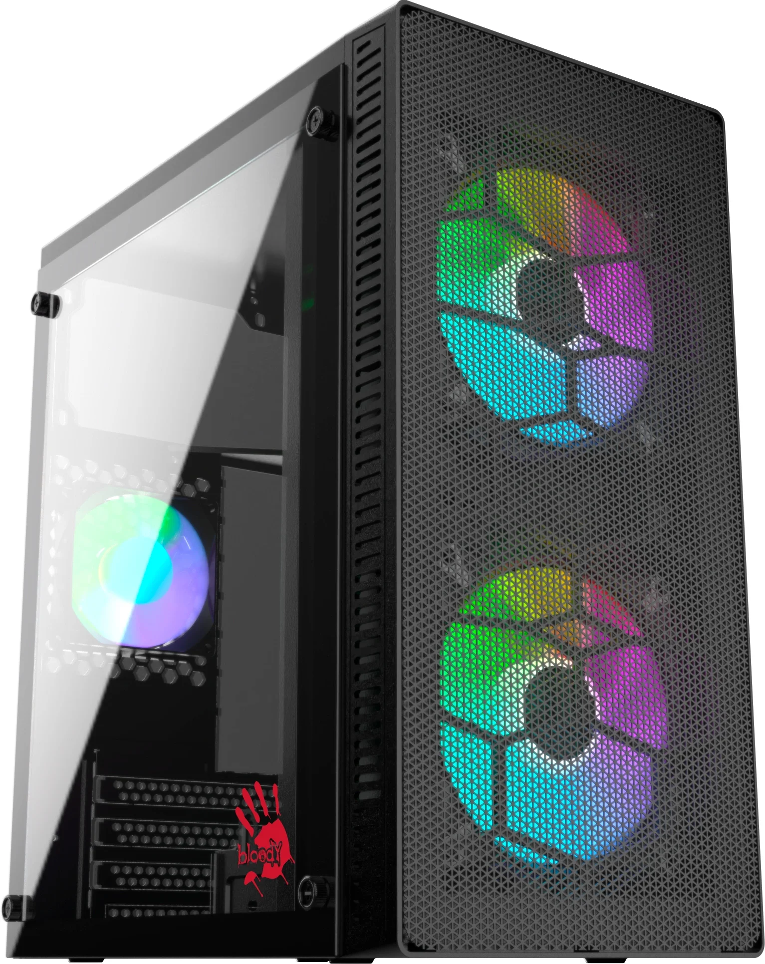 Корпус Bloody BD-CC101 черный без БП mATX 1x80mm 1x92mm 2x120mm 2xUSB2.0 1xUSB3.0 audio (BD-CC101-BK)
