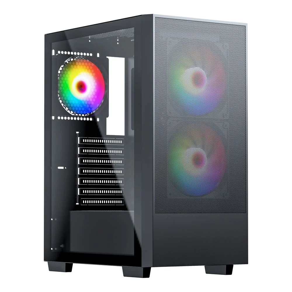 Корпус ACD Citadel 106 ATX, Black, USB3.0*1, USB*2+HD audio ,1*12cm ARGB rear+2*14cm ARGB front ,TG (AH-TC6GA-0000)