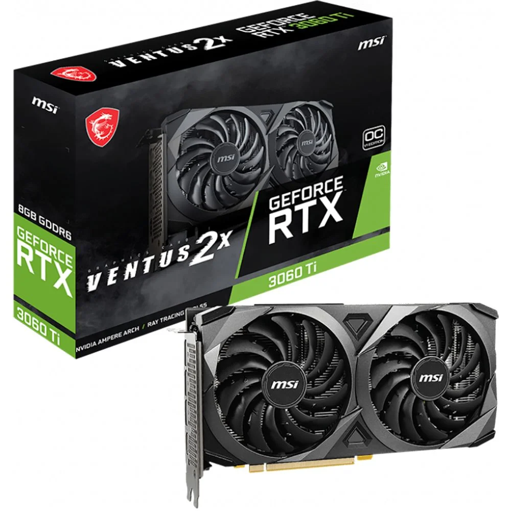 Видеокарта MSI Bad Pack RTX3060Ti VENTUS 2X 8G OCV1 LHR 8GB GDDR6 3xDP HDMI (852061) (RTX 3060 TI VENTUS 2X 8G OCV1 LHR||BP)