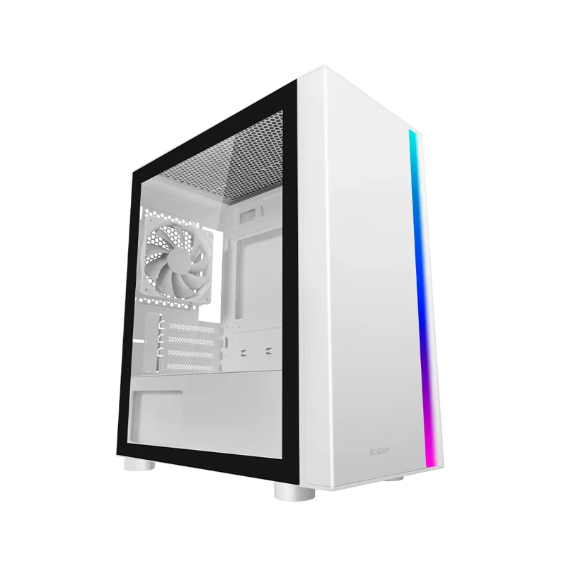Корпус без блока питания/ Case PCCooler LM300 ARGB WH, Mini-Tower, TG, 1x120mm ARGB, 1xUSB-A 3.0 + 2xUSB-A 2.0, mATX, mITX White