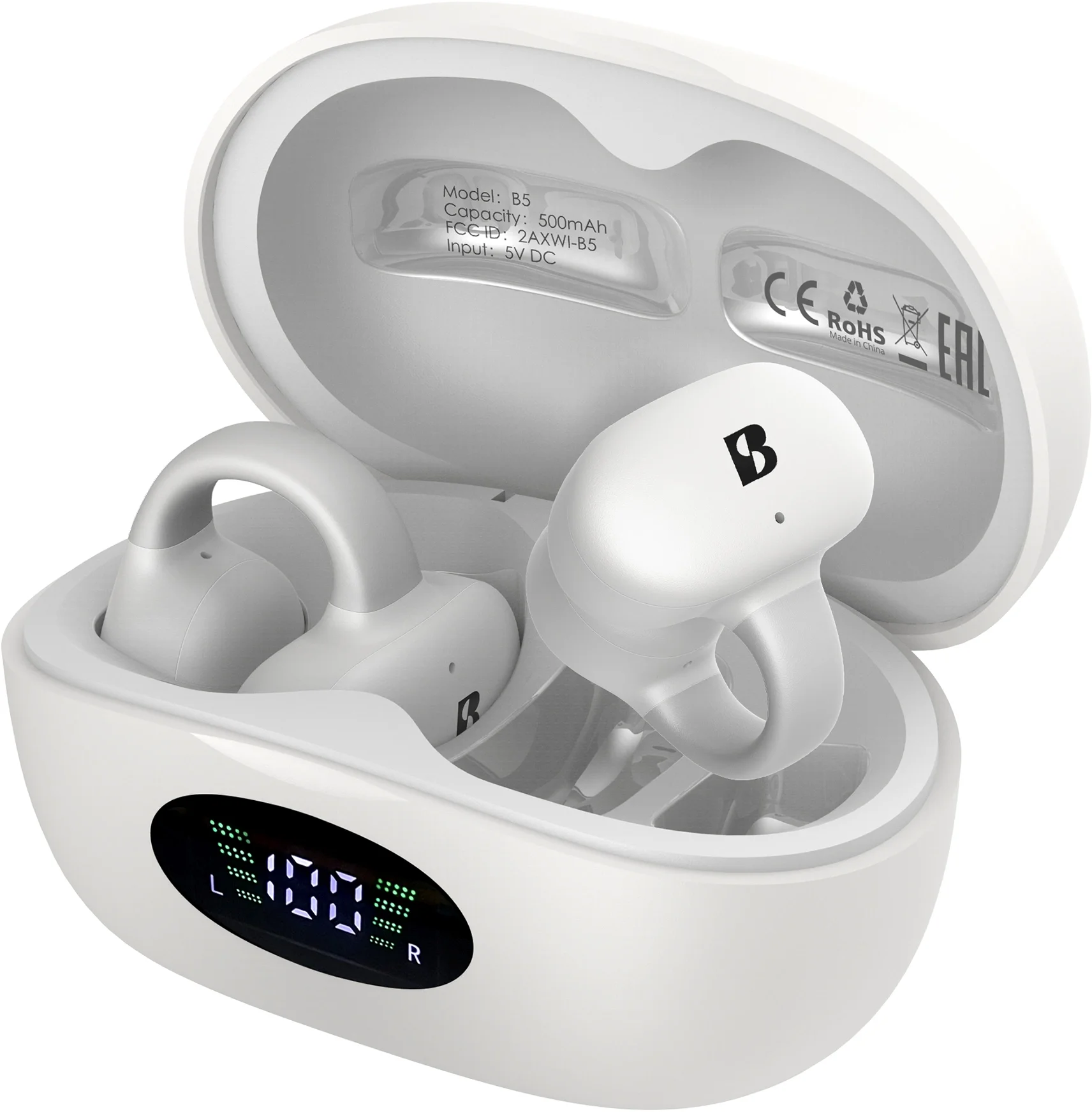 Гарнитура вкладыши A4Tech Biosong B5 TWS белый беспроводные bluetooth клипса (B5) (B5#MLN)