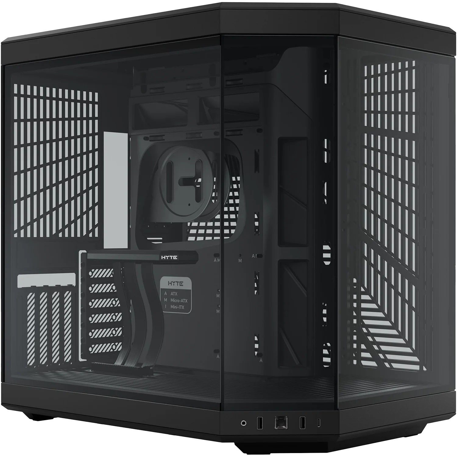 Корпус без блока питания/ Case HYTE Y70, Midi-Tower, TG, no fans, 2xUSB-A 3.2, 1xUSB Type-C, E-ATX, ATX, mATX, mITX Black (CS-HYTE-Y70-B)