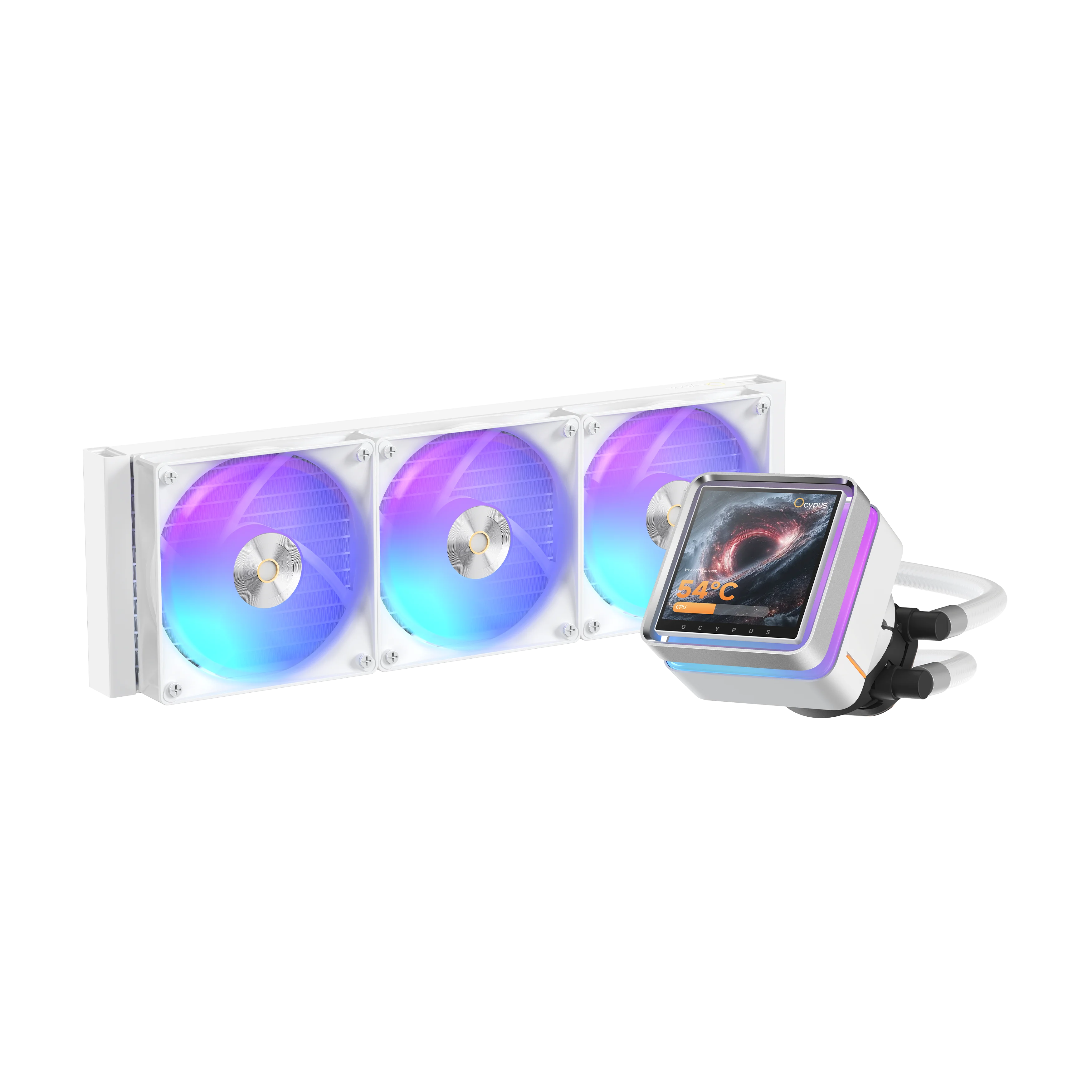 Система жидкостного охлаждения/ Water Cooling System Ocypus Sigma L36 EX WH ARGB (310W, 360mm, LED, White, ARGB/ Fans: 3x120mm, 36dBA, 88CFM, 2400RPM/ Pump height 99mm, 27dBA, 3100RPM, Rad thickness 2 (SIGMA-L36-WH3AAWLN00E-GL)
