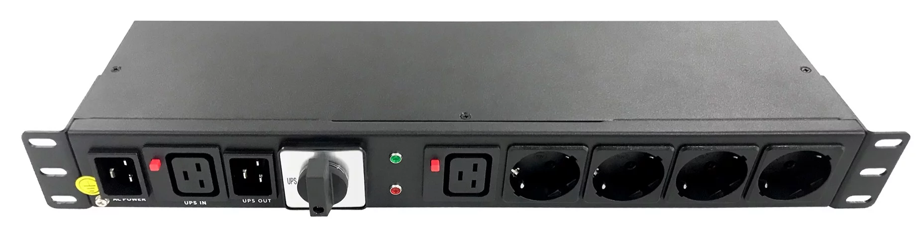 Байпас Powercom MBS1605-1C19-4Schuko, металлический корпус, 1 фазный 16A, блок управления байпасом технического обслуживания/ Bypass Powercom MBS1605-1C19-4Schuko, metal case, 1 phase 16A, maintenance bypass control unit
