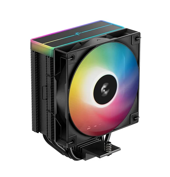 Кулер для процессора DEEPCOOL AG400 BK ARGB V2 LGA1851/1700/1200/115X/AM5/AM4 (18шт/кор, TDP 220W, PWM, ARGB Fan 120mm, 4 тепл. трубки, черный) RET (R-AG400-BKAMMN-GJD)