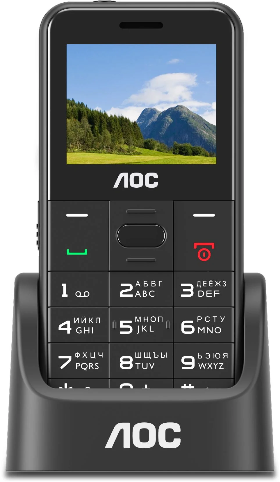 Мобильный телефон AOC 205 A черный моноблок 2.4" (CTA205BK/00)