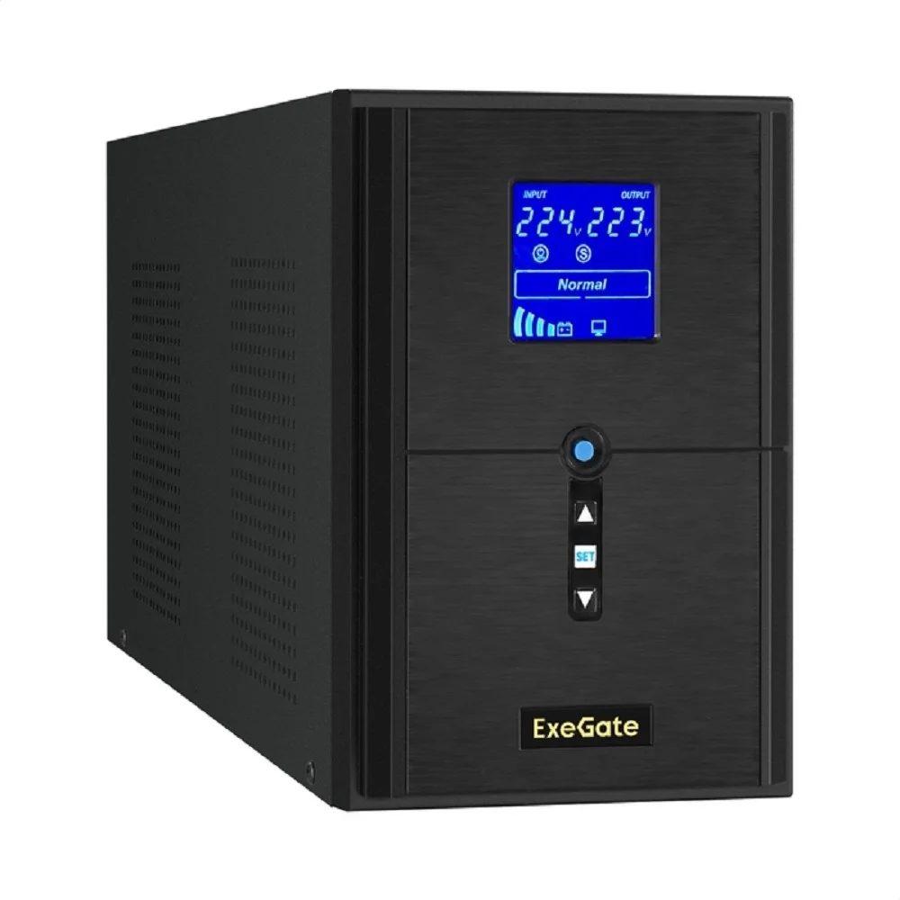 Exegate EX295983RUS ИБП (инвертор, синус, для котла) ExeGate SineTower SN-2000.LCD.AVR.3SH.1C13.RJ.USB