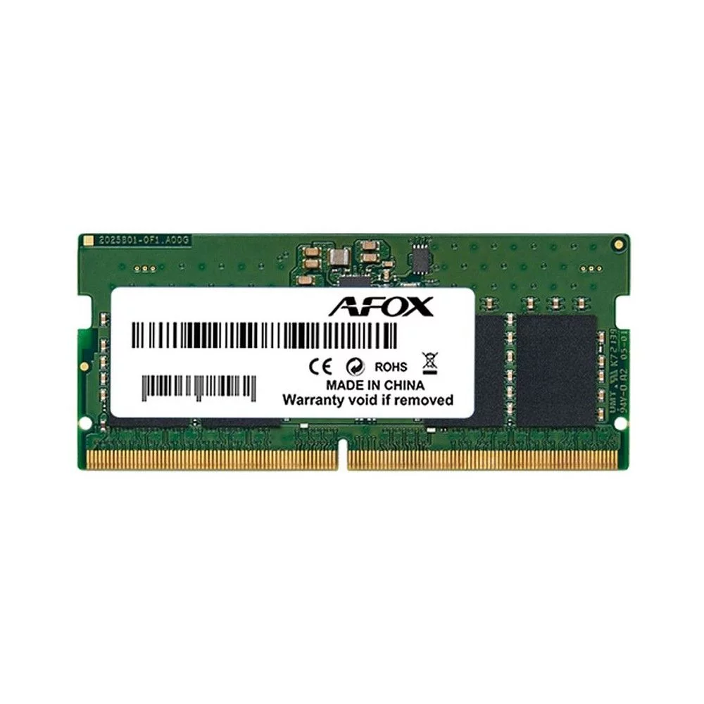 Модуль памяти Afox 32GB DDR5 5600Mhz SO-DIMM Single Channel Package (1x32GB) PC5-44800, 262- Pin, Non-ECC, Un-Buffered, CL46-46-46-90, 1.1V (AFSD532D6S2P)