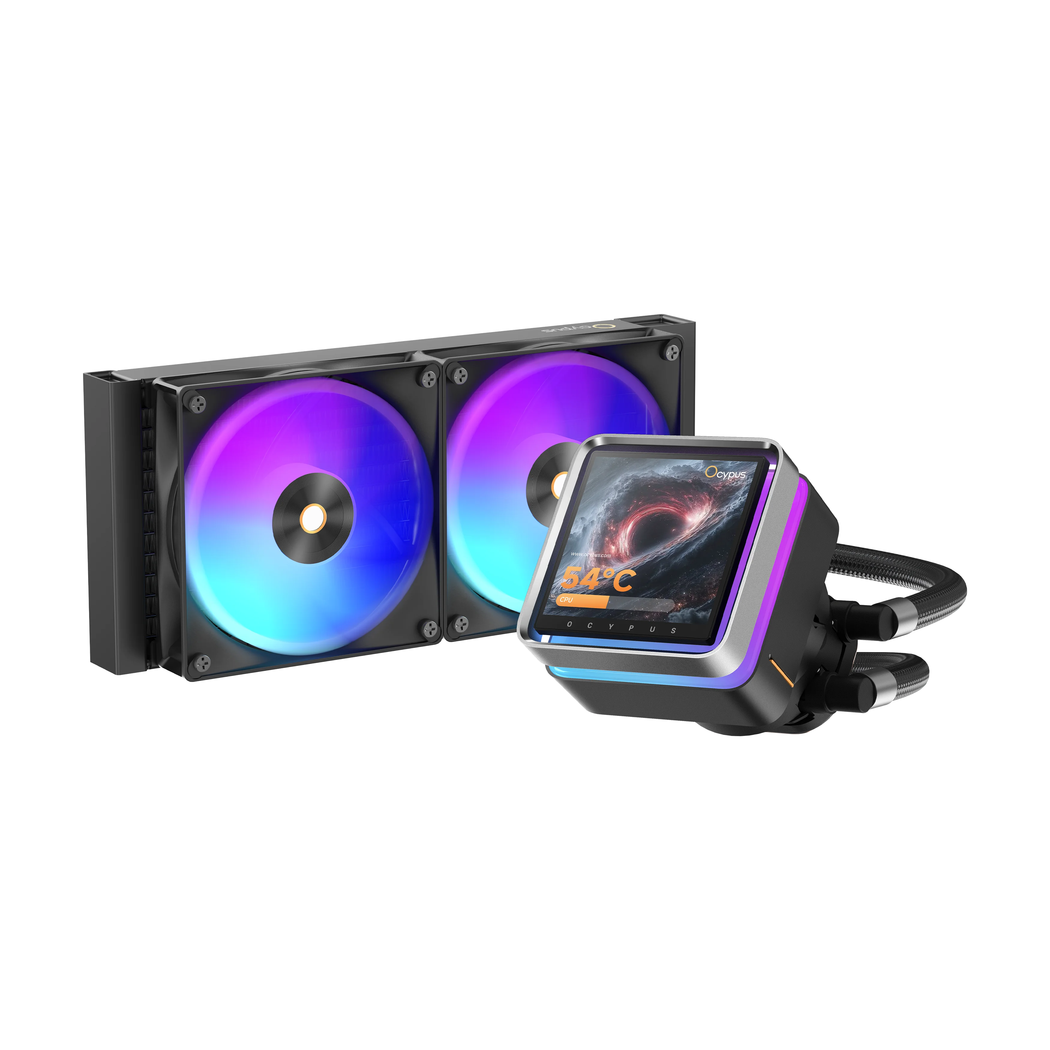 Система жидкостного охлаждения/ Water Cooling System Ocypus Sigma L24 EX BK ARGB (290W, 240mm, LED, Black, ARGB/ Fans: 2x120mm, 36dBA, 88CFM, 2400RPM/ Pump height 99mm, 27dBA, 3100RPM, Rad thickness 2 (SIGMA-L24-BK2AAWLN00E-GL)