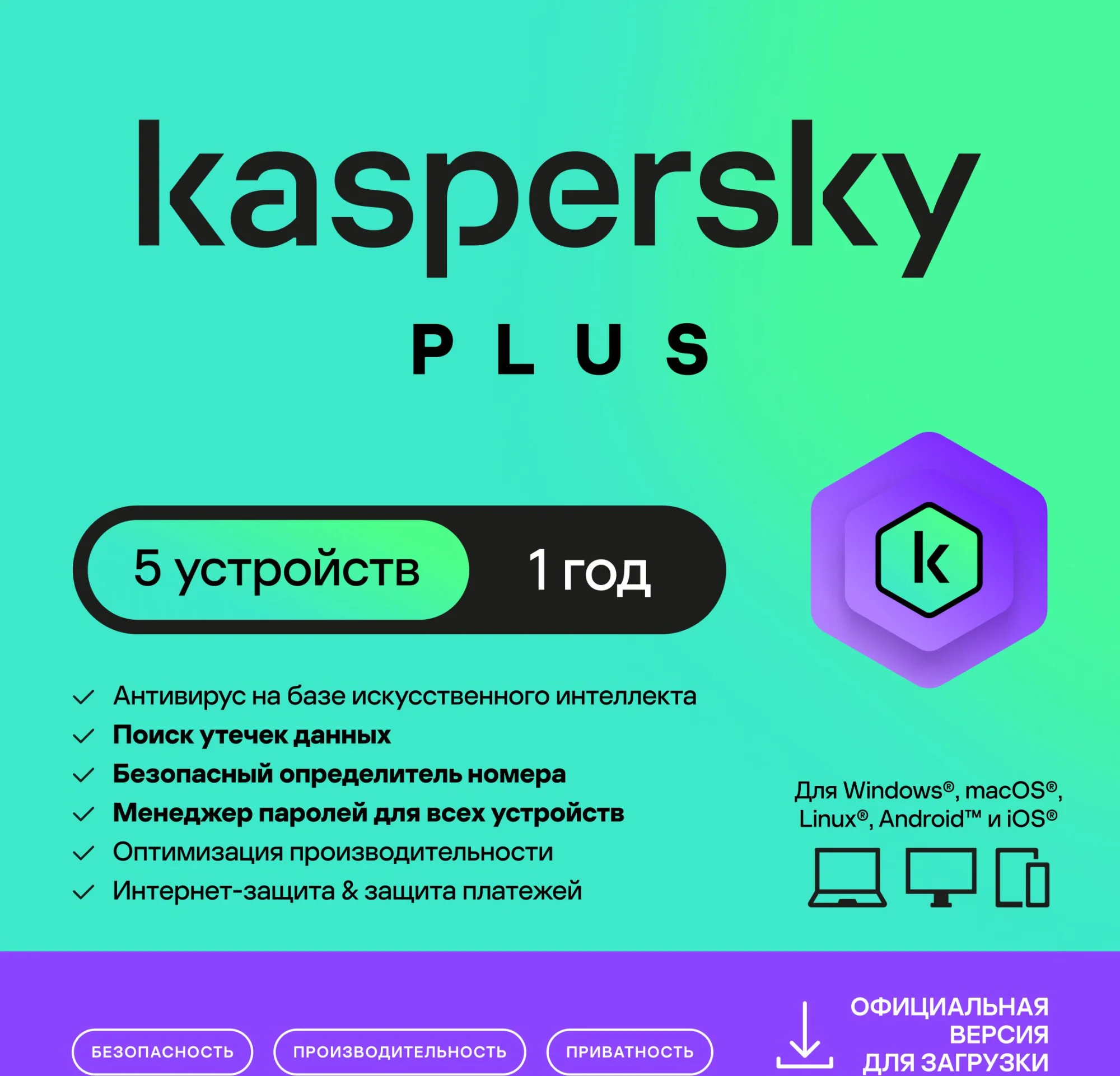 Plus + Who Calls Rus Edition 5-Device 1Y Base Download Pack (KL1050RDEFS)