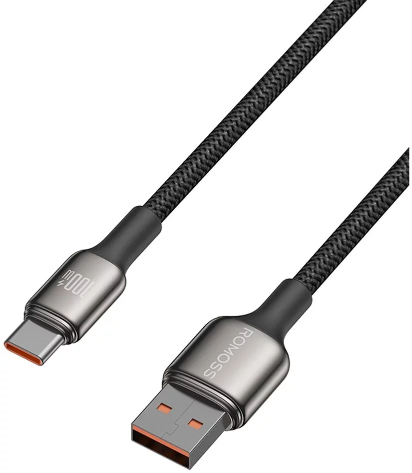 Кабель Romoss CB303A 6958377525975 USB (m)-USB Type-C (m) 2м черный