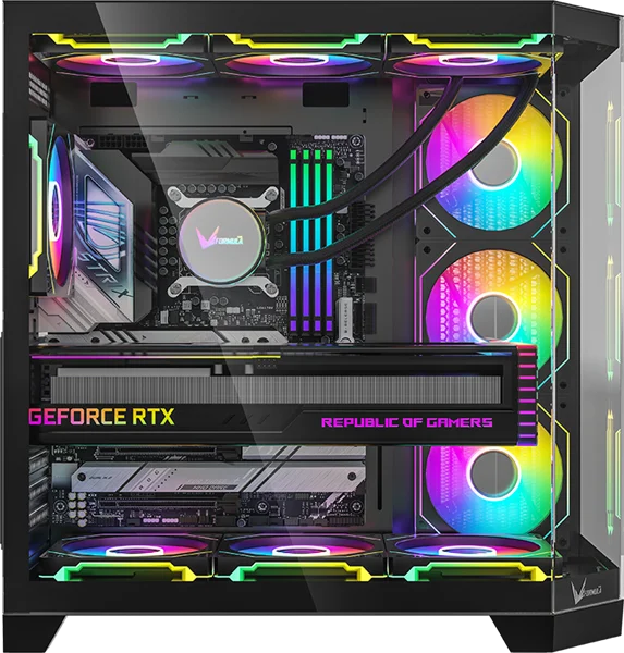 корпус Formula V Line Crystal Z6 Black, ATX, Left & Front & Bevel side Tempered Glass, TYPE-C*1, USB3.0*2