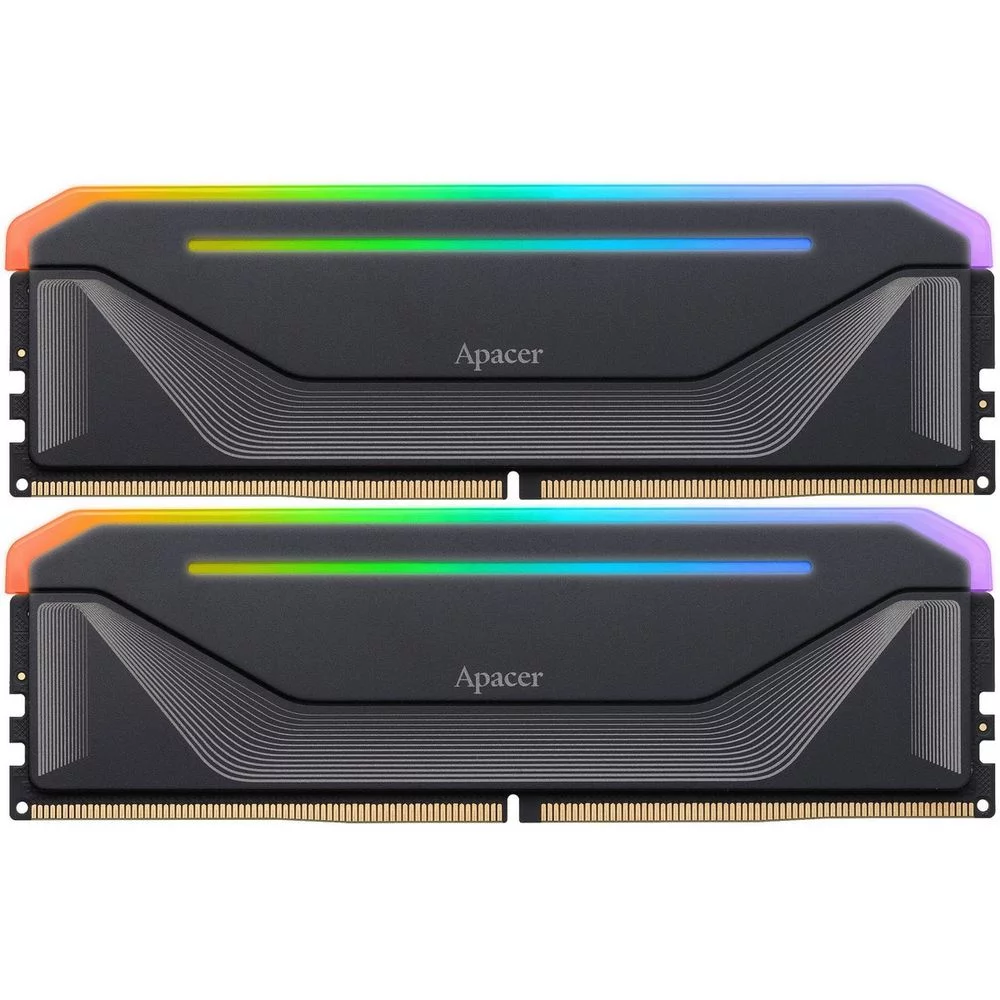 Apacer DDR5 32GB 6400MHz DIMM NOX RGB Black Gaming Memory CL32 1.4V Kit (2x16GB) (Retail) 2048*8 Heat Sink (Retail) 3 years (AH5U32G64C552NBAA-2)