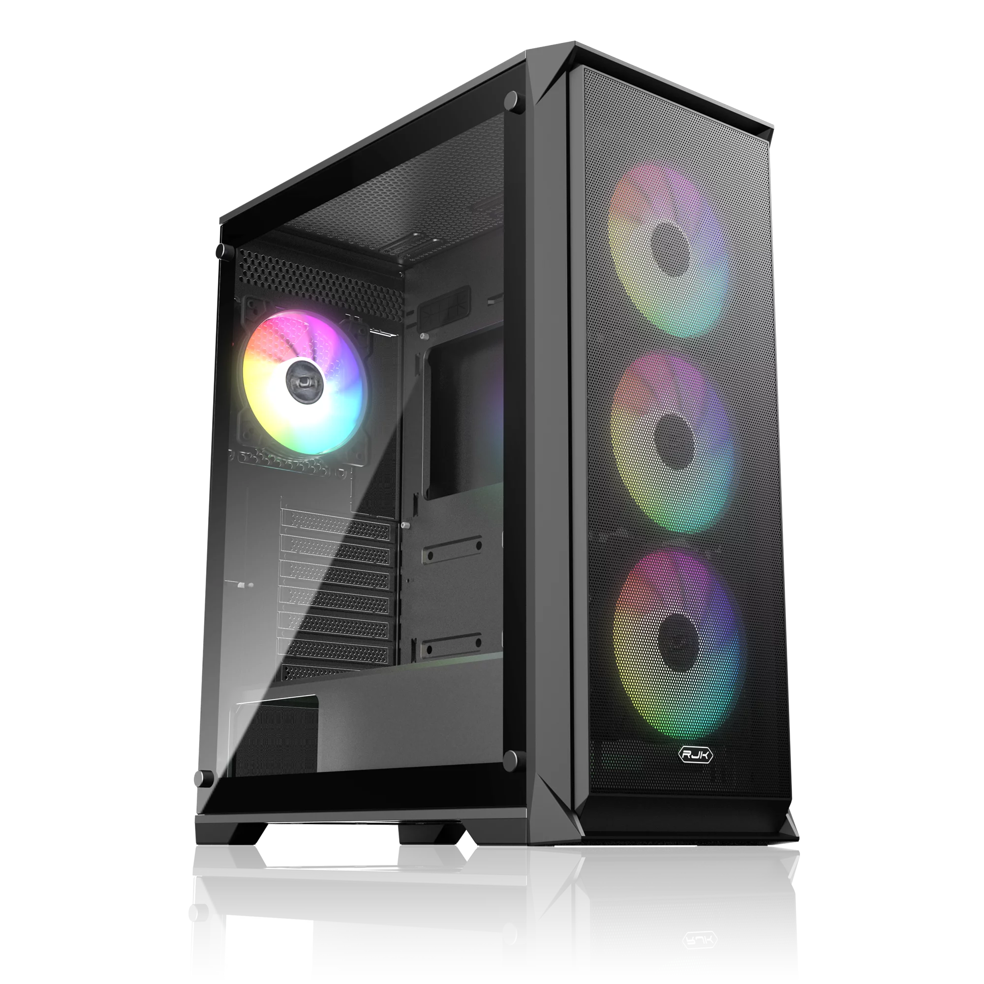 Корпус без блока питания/ Case Raijintek ARCADIA 41-MS4, Midi-Tower, TG, 1x120mm + 3x120mm ARGB, 2xUSB-A 3.0 + 1xUSB-C, ATX, mATX, mITX Black (0R20B00267)