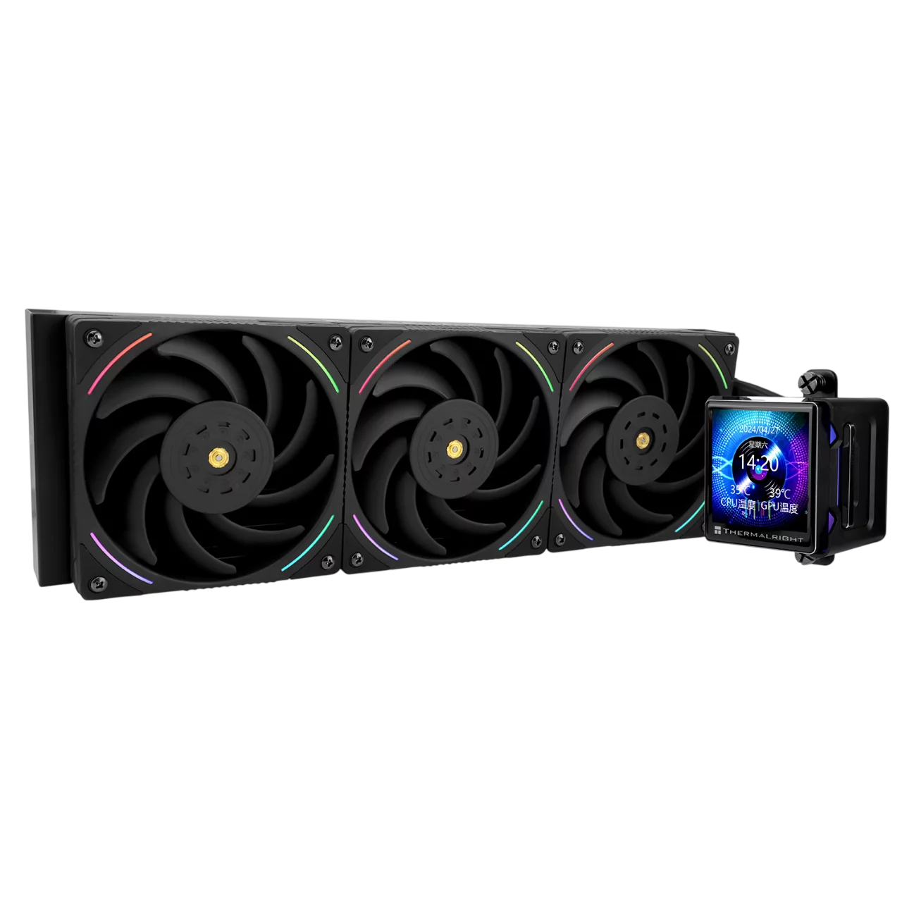 Система жидкостного охлаждения/ Water Cooling System Thermalright Elite Vision 360 (360mm, LED, Black, ARGB/ Fans: 3x120mm, 69CFM, 27dBA, 2150RPM/ Pump height 63mm, Rad thickness 27mm/ S: 1700, 1200, (E-VISION-BL-360-ARGB)