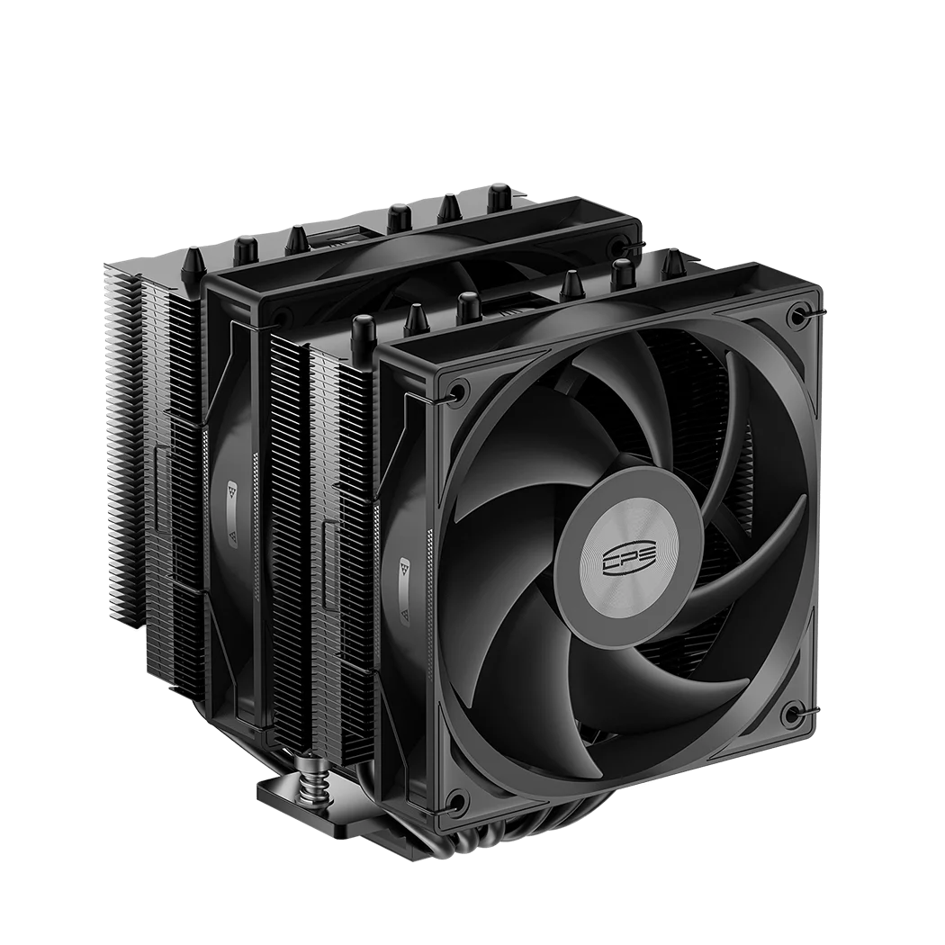 Кулер для процессора/ CPU Cooler PCCooler RT620 PRO BK (250W, 4-pin PWM, 153mm, Al/ Cu, 6x6mm, 2x120mm, 73.32CFM, 34.9dBA, 2200RPM, S: 1851/ 1700/ 1200/ 115X, AM5/ AM4, black) (RT620PRO BK)