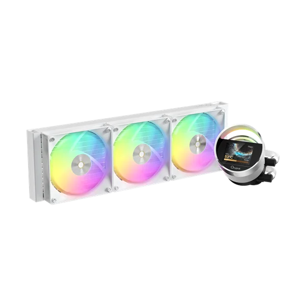 Система водяного охлаждения Ocypus Sigma L36 WH ARGB, 360mm, LCD Pump 2.4", 3x120mm ARGB fans, LGA115X/1200/1700/18XX, AM4/AM5