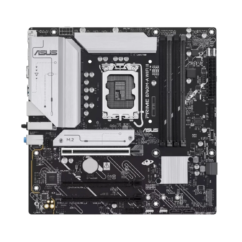 Материнская плата Asus PRIME B760M-A WIFI II Soc-1700 Intel B760 4xDDR5 mATX AC`97 8ch(7.1) 2.5Gg RAID+HDMI+DP