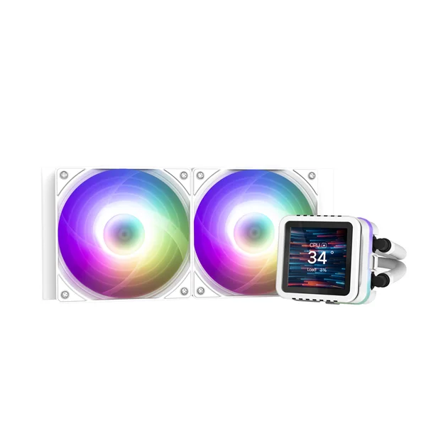 Zalman CPU Liquid Cooler 240mm, ARGB, LCD Display, white (ALPHA2 DS A24 WHITE)