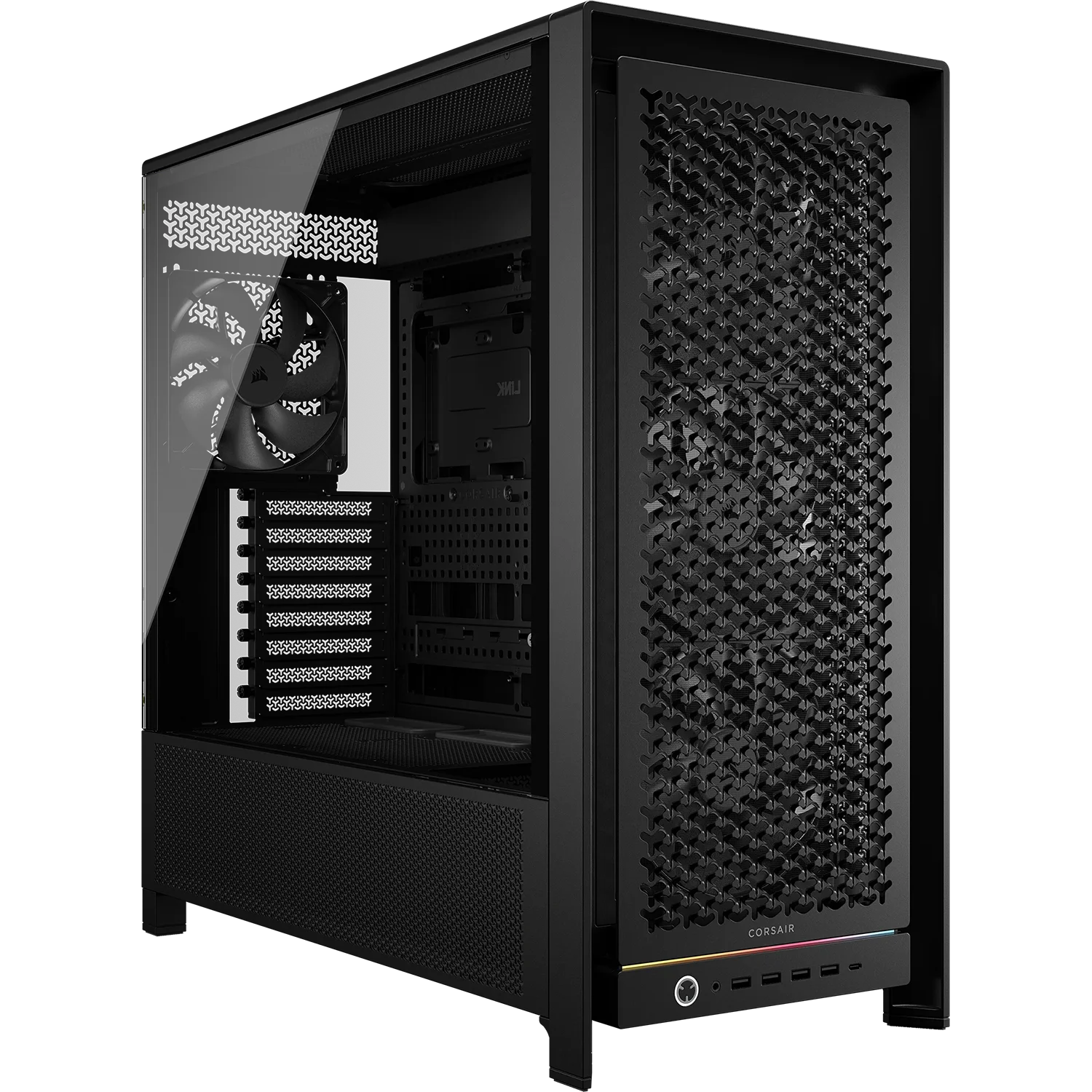 Корпус без блока питания/ Case Corsair Frame 5000D RS High-Airflow, Midi-Tower, TG, 4x140mm, 4xUSB-A 3.2, 1xUSB 3.2 Type-C, E-ATX, ATX, mATX, mITX Black (CC-9011307-WW)