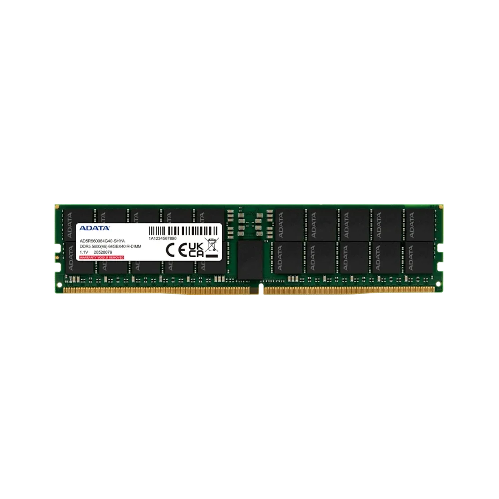 Оперативная память ADATA DDR5 R-DIMM 64GB 5600MHz 1*64GB 46-45-45 SINGLE TRAY (AD5R560064G40-SHYA)