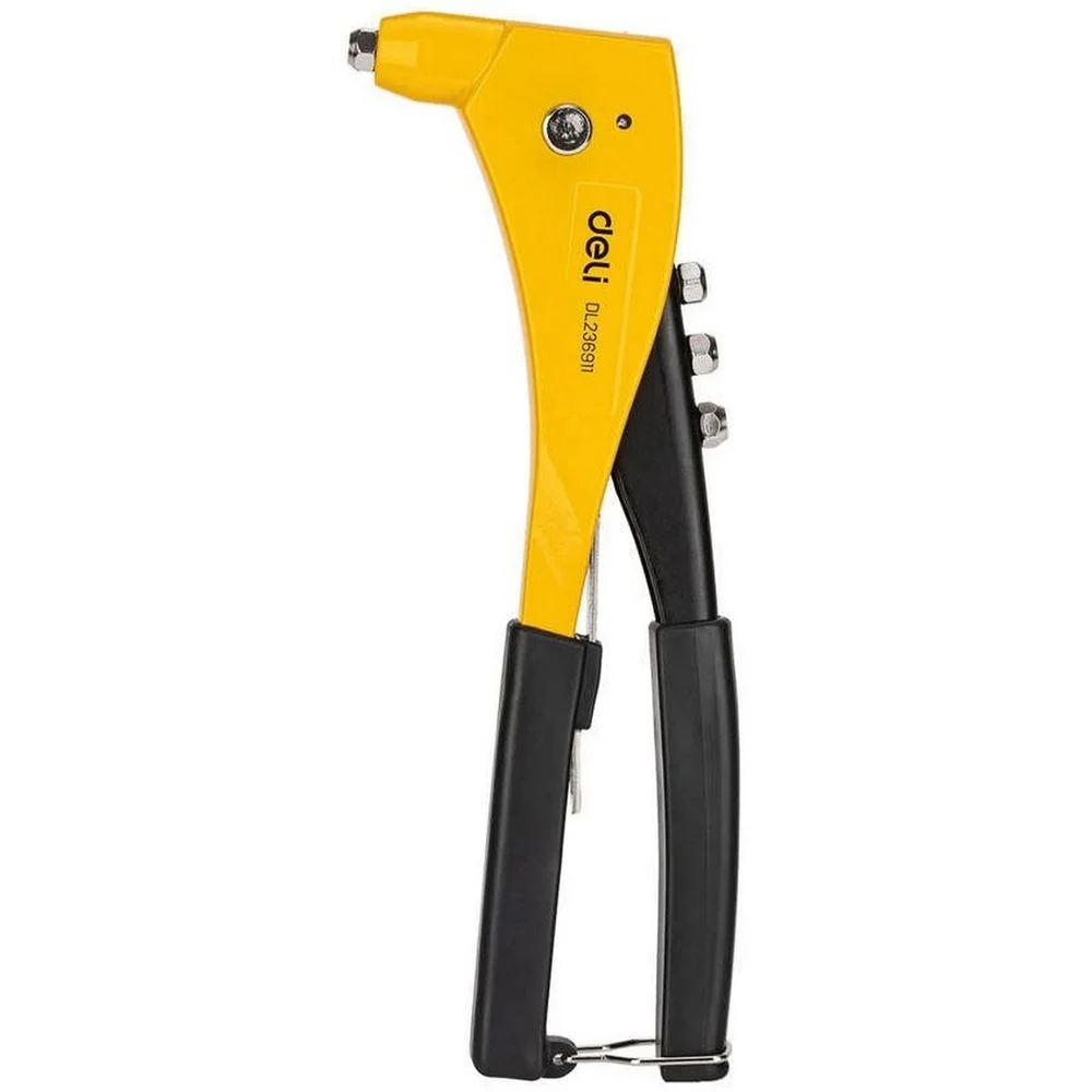 Ручной заклепочник Deli DL236911 250мм, сталь Cr-Mo + алюминиевый сплав, диаметр 2,4 / 3,2 / 4,0 / 4,8 мм, прорезиненные рукоятки